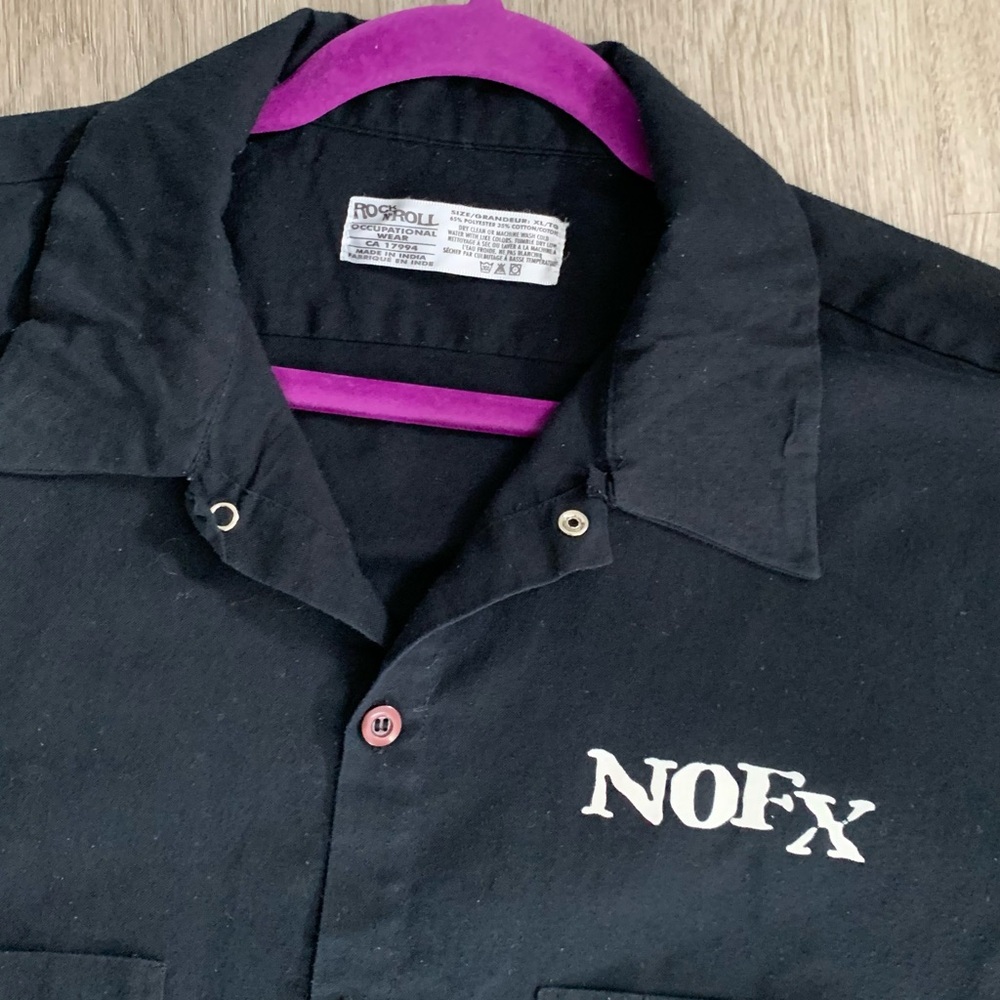 RARE VTG 1994 NOFX Punk In Drublic Rock N Roll Occupational Wear Button Up Shirt - Picture 2 of 10